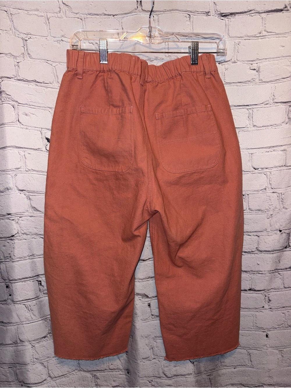 Mollusk California Fall Orange Painter Pants Raw Hem High Waisted Jeans Size L - Picture 5 of 12